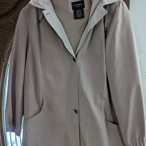 Outbrook Woman Light Taupe Hooded Trench Coat